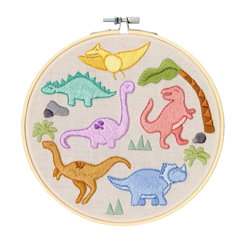 ReStyle Borduurpakket Dino's 17,8cm rond