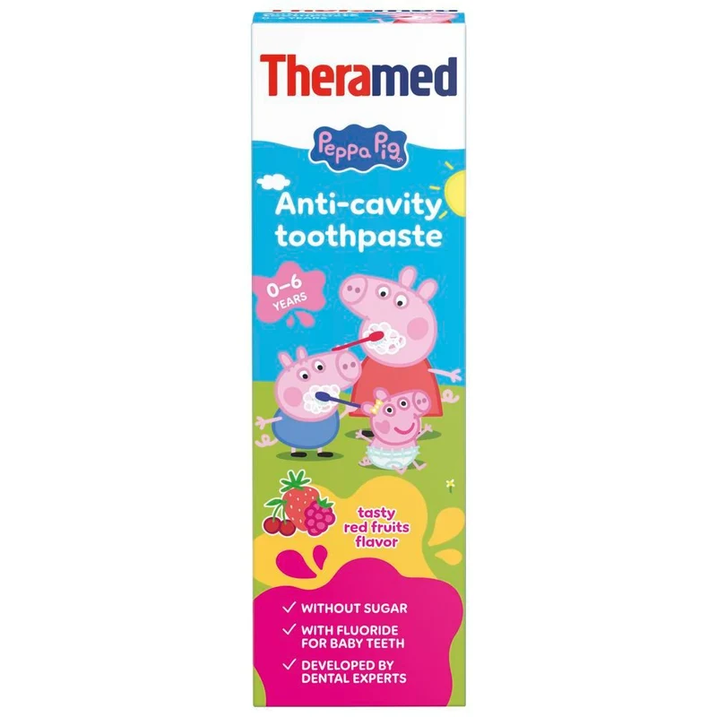 Theramed Junior Tandpasta Peppa Pig Rode Vruchten 0-6 Jaar 50 ml