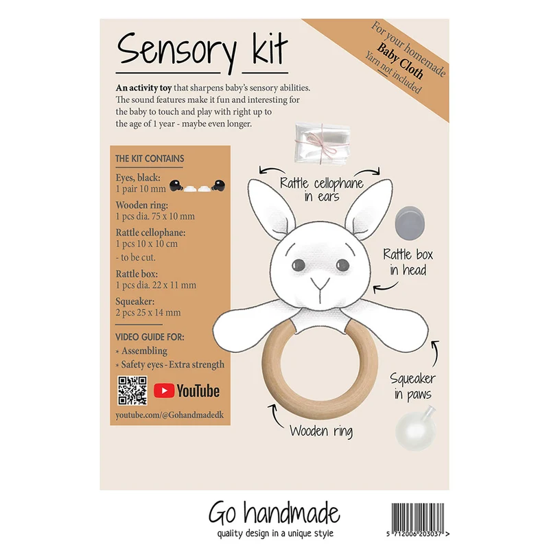 Go Handmade Sensory Kit - Wooden Activity Rattle 20303