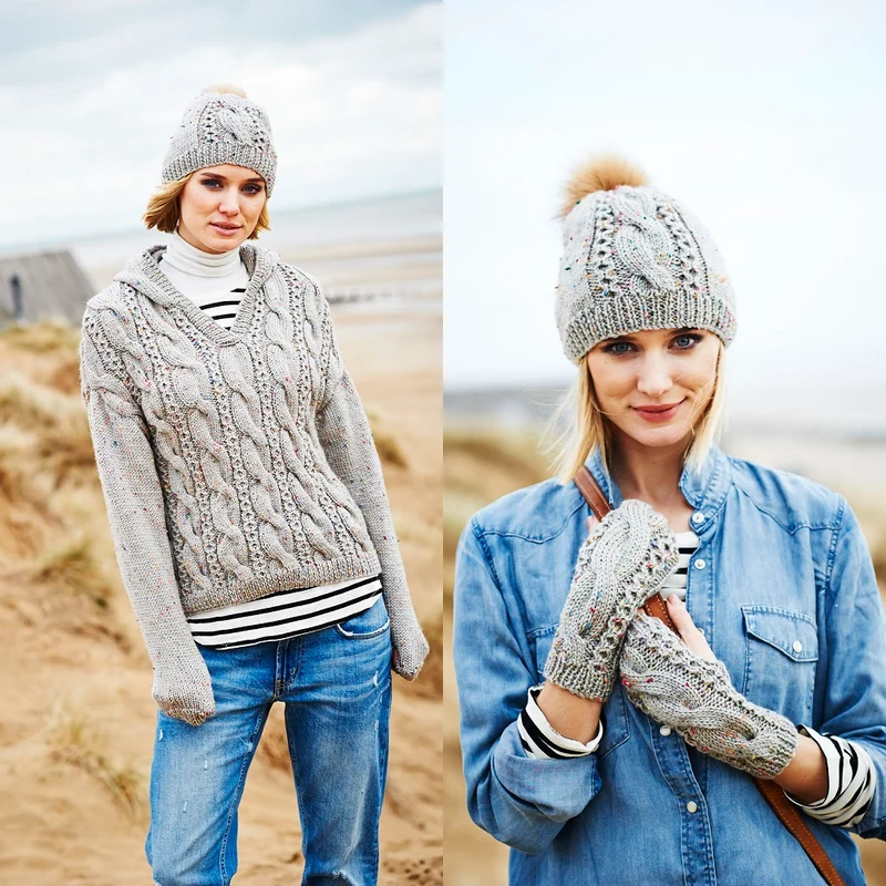 Breipatroon Stylecraft Special Aran With Wool No. 9556 Trui, muts en wanten