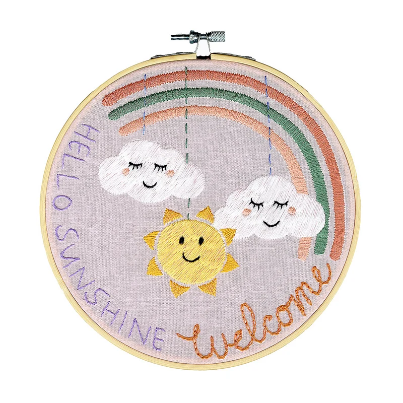 ReStyle Borduurpakket Hello Sunshine 17,8cm rond Roze