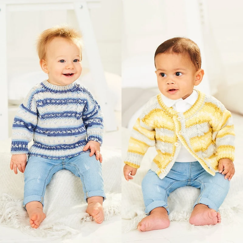 Breipatroon Stylecraft Bambino Prints DK No. 9844 Baby vest en trui (Digital)