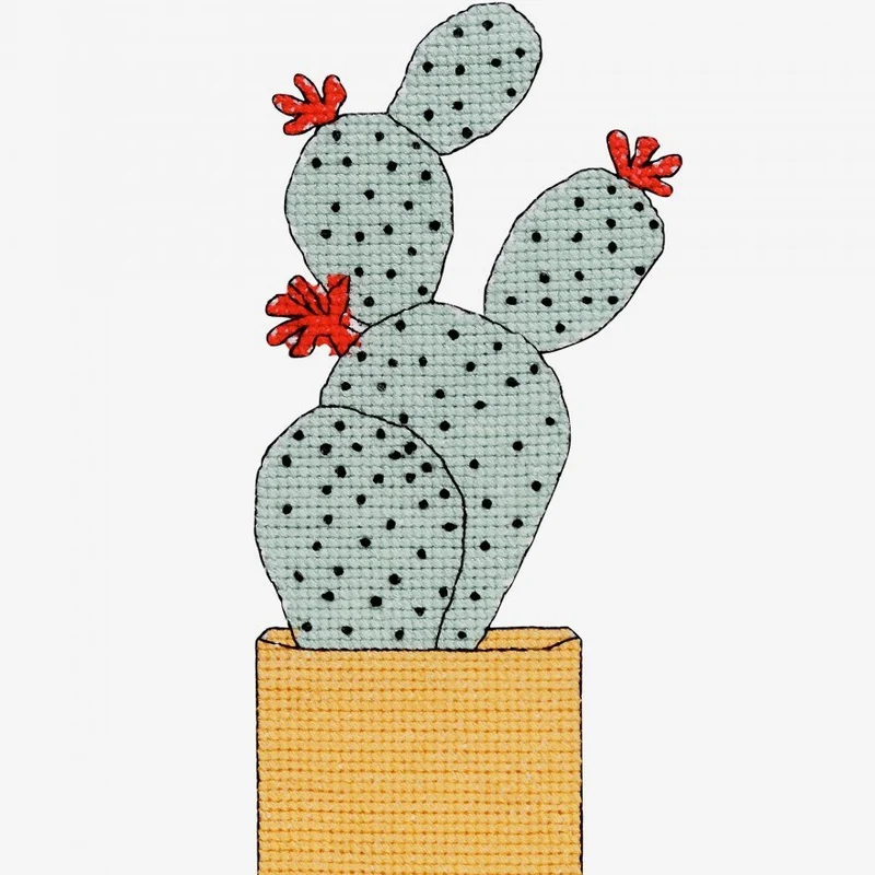 Borduurpatroon Gebloemde Cactus (Digitaal)