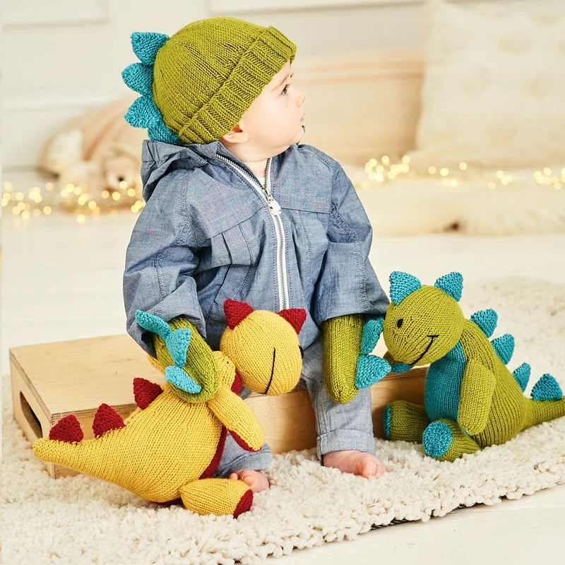 Breipatroon Stylecraft Bellissima DK No. 9853 Danny de Dinosaurus, muts en wanten (Digital)