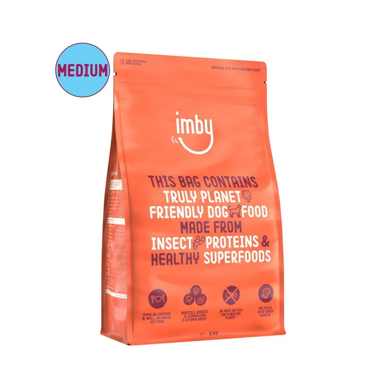 Imby Pet Food Insecteiwitten Hondenbrokken Adult Medium 10-35kg 5 kg
