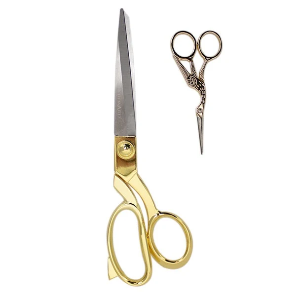 Milward Set Stoffenschaar (25,5cm) & Borduurschaar (11,5cm) Gold