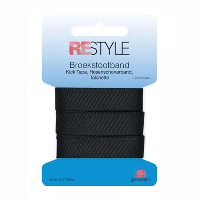 Restyle Broekstootband 15 mm x 1,25 meter 000 Zwart