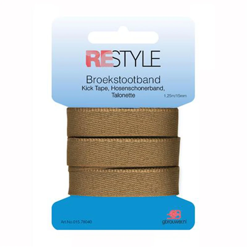 Restyle Broekstootband 15 mm x 1,25 meter 886 Bruin
