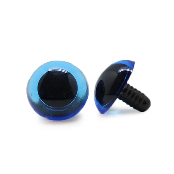 Veiligheidsogen Transparant Blauw 18mm per paar