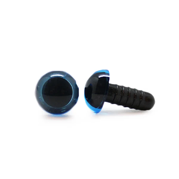 Veiligheidsogen Transparant Blauw 15mm per paar