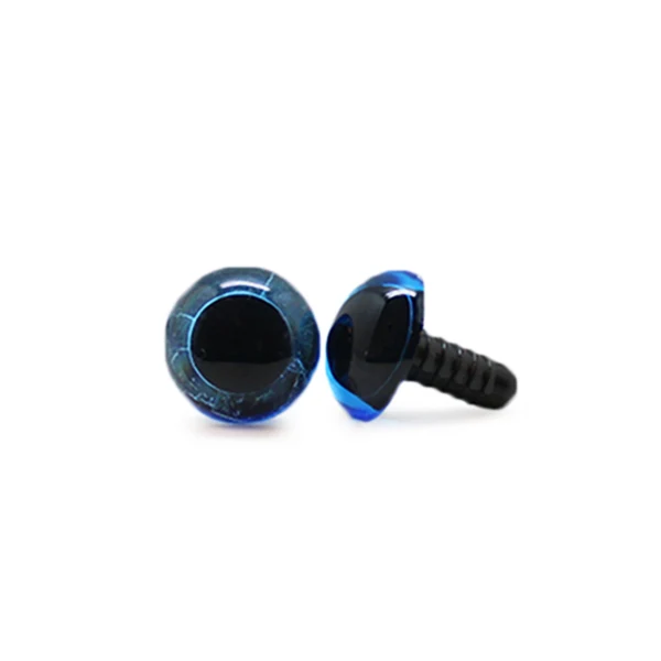 Veiligheidsogen Transparant Blauw 14mm per paar