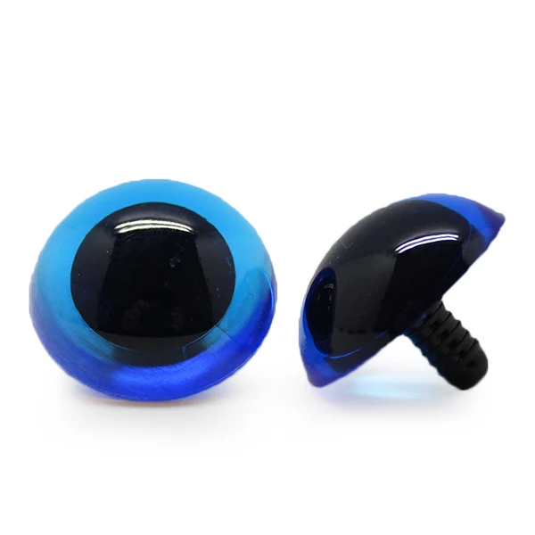 Veiligheidsogen Transparant Blauw 30mm per paar