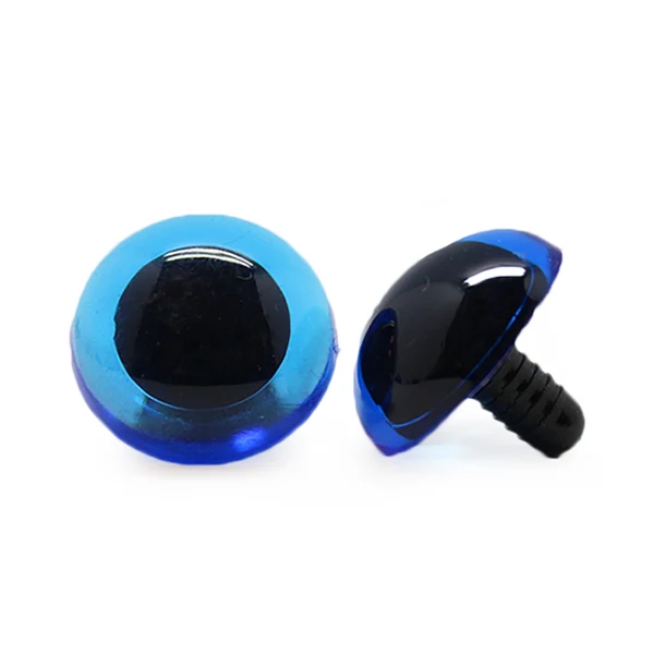 Veiligheidsogen Transparant Blauw 20mm per paar