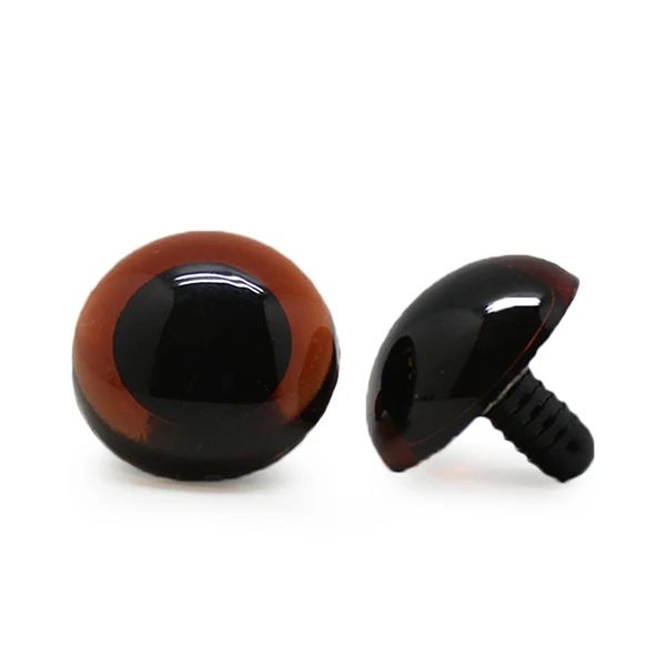 Veiligheidsogen Transparant Bruin 20 mm per paar