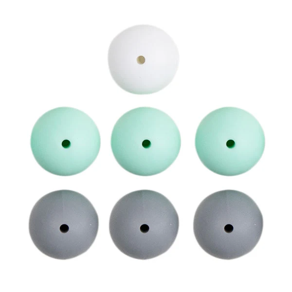 Go Handmade Siliconen Kralen 7 Stuks 17 Mint Mix