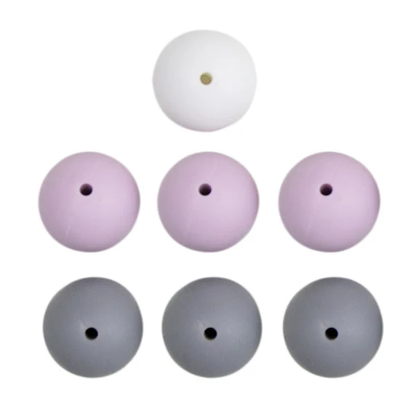 Go Handmade Siliconen Kralen 7 Stuks 16 Lavender Mix