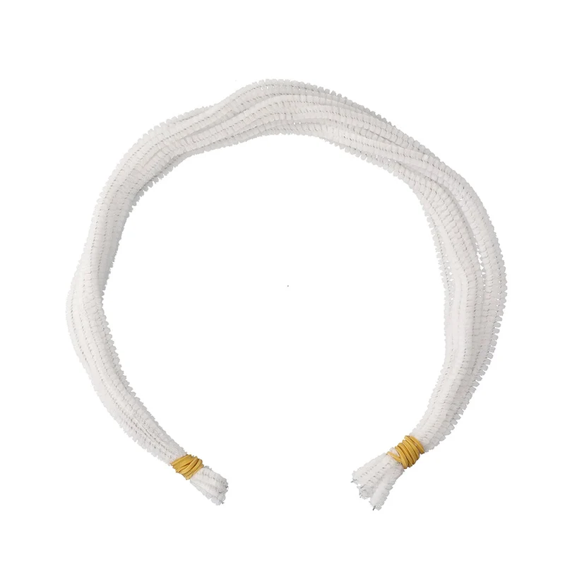 Chenille draad pijpenrager wit: 50cm