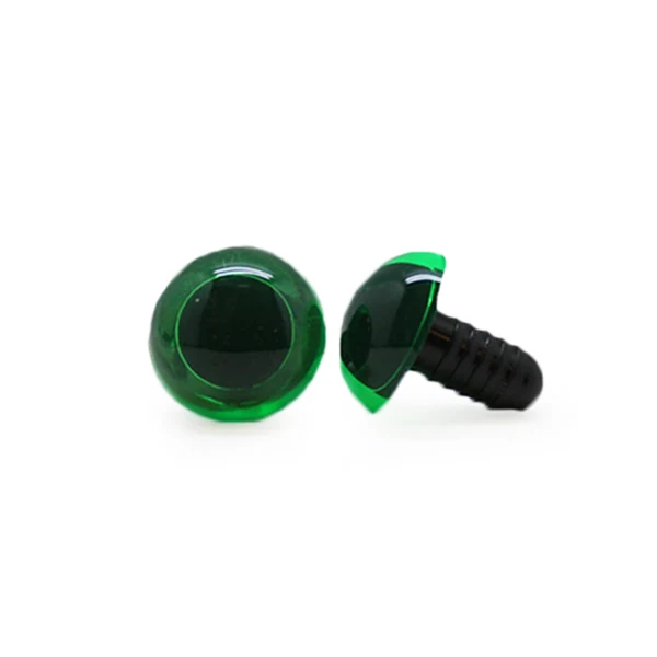 Veiligheidsogen Transparant Groen 15 mm per paar