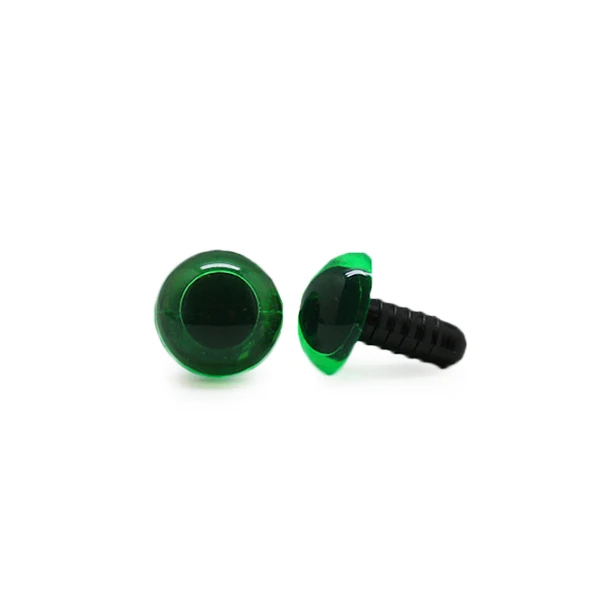 Veiligheidsogen Transparant Groen 12mm per paar