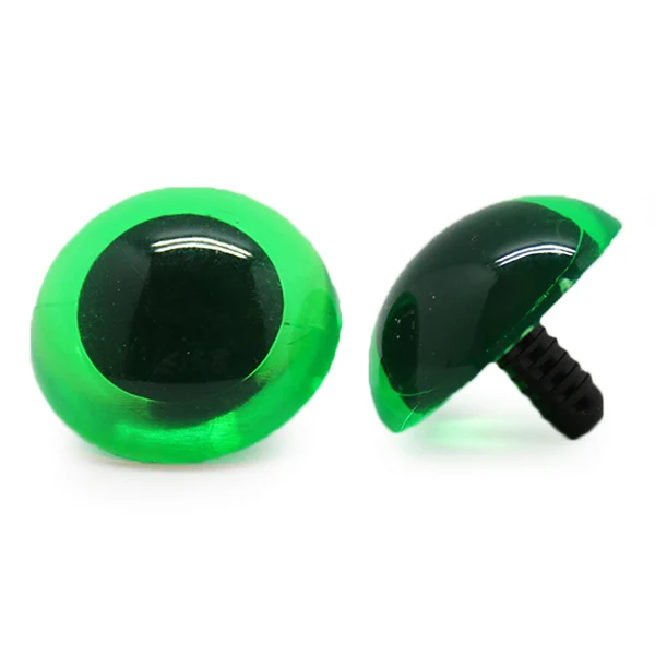 Veiligheidsogen Transparant Groen 30mm per paar