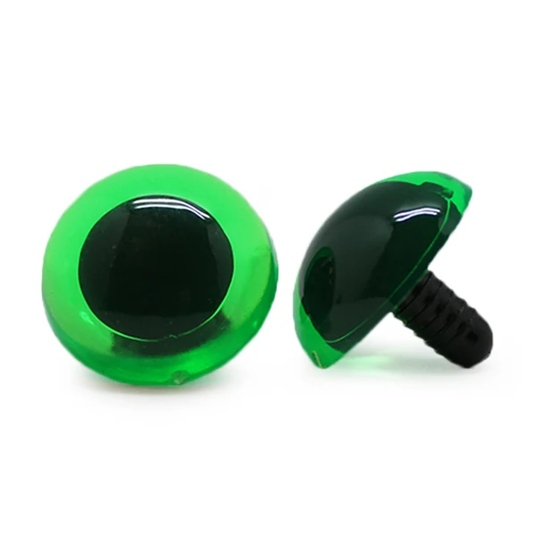 Veiligheidsogen Transparant Groen 24mm per paar