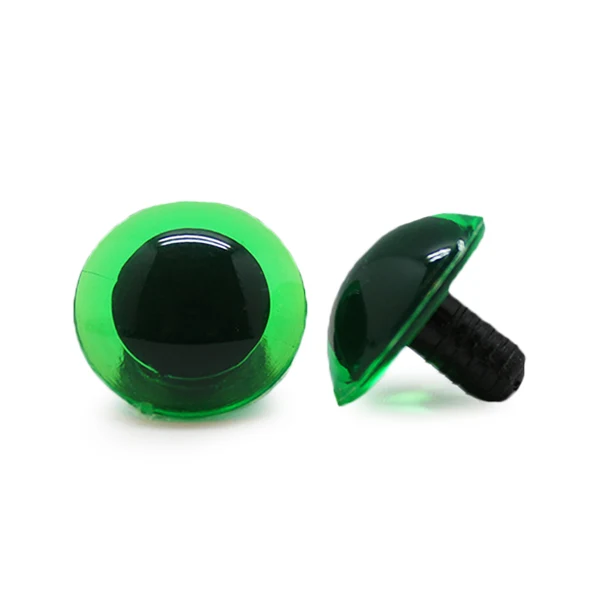 Veiligheidsogen Transparant Groen 20mm per paar