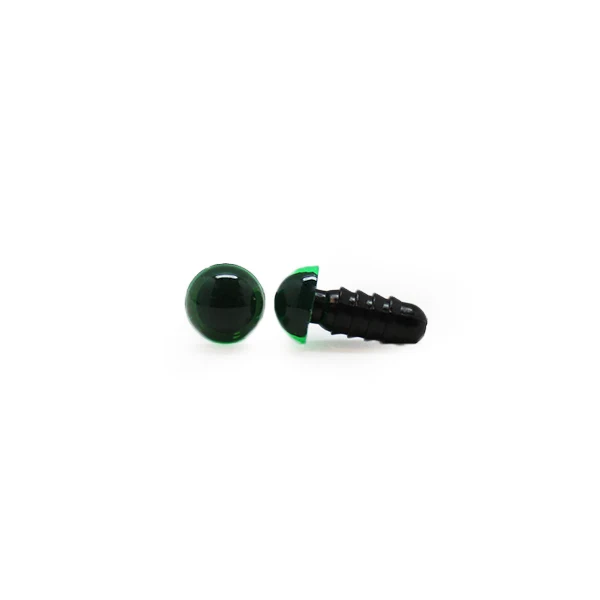 Veiligheidsogen Transparant Groen 8mm per paar