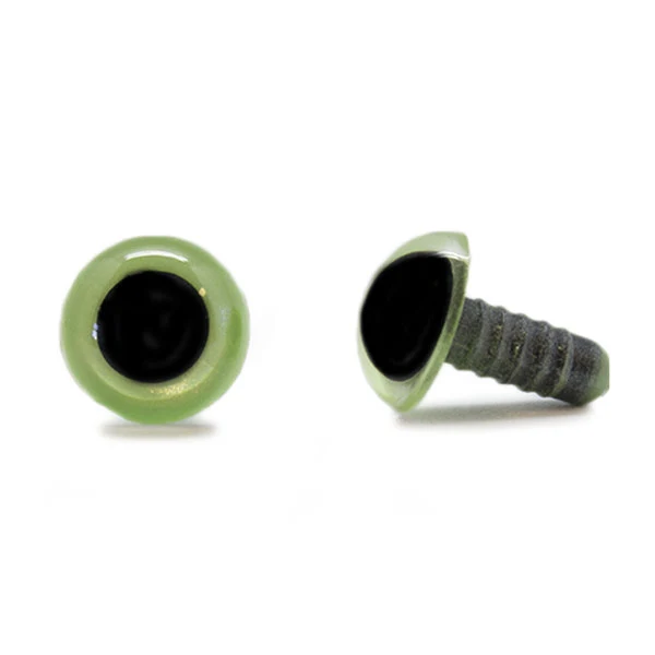 Veiligheidsogen Olijfgroen 15 mm per paar