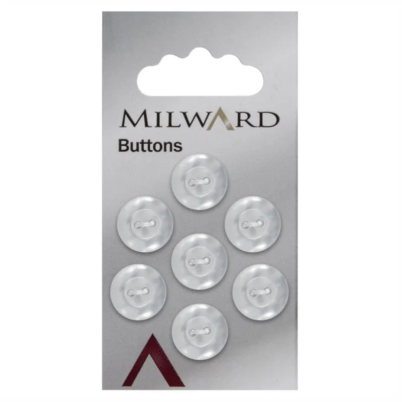 Milward Parelmoer Knoop Wit Glanzend 13mm (7 stuks)