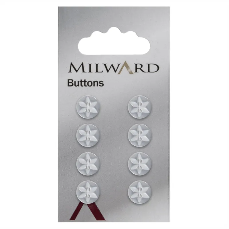 Milward Parelmoer Knoop met Ster Wit 10 mm (8 stuks)