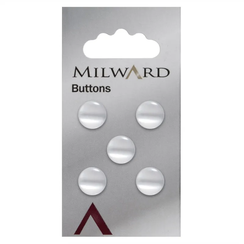 Milward Parelmoer Knoop Wit met Glans 11mm (5 stuks)