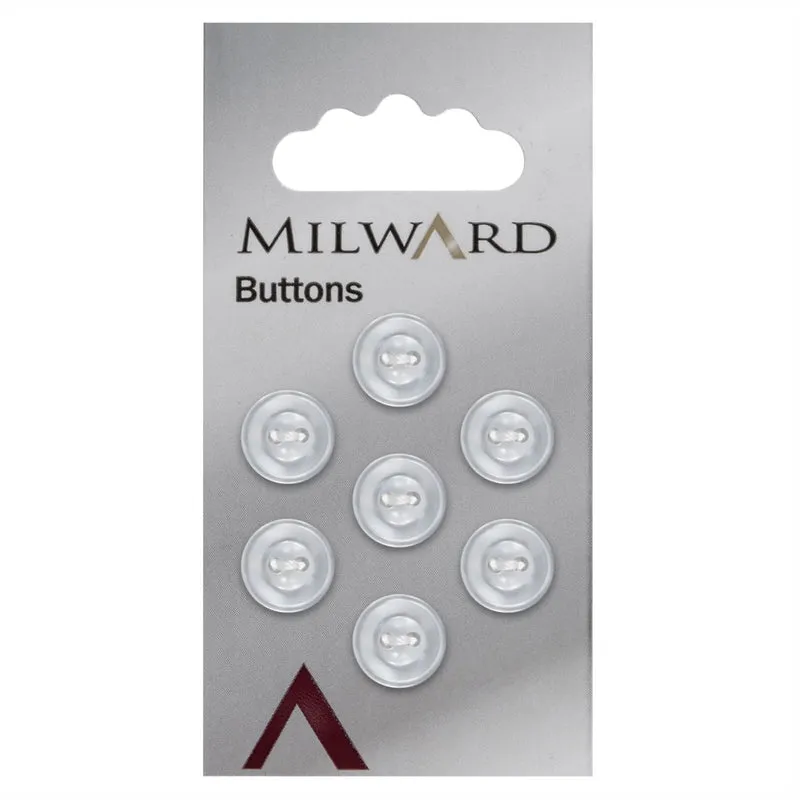 Milward Parelmoer Knoop met Extra Rondje Wit 11mm (7 stuks)
