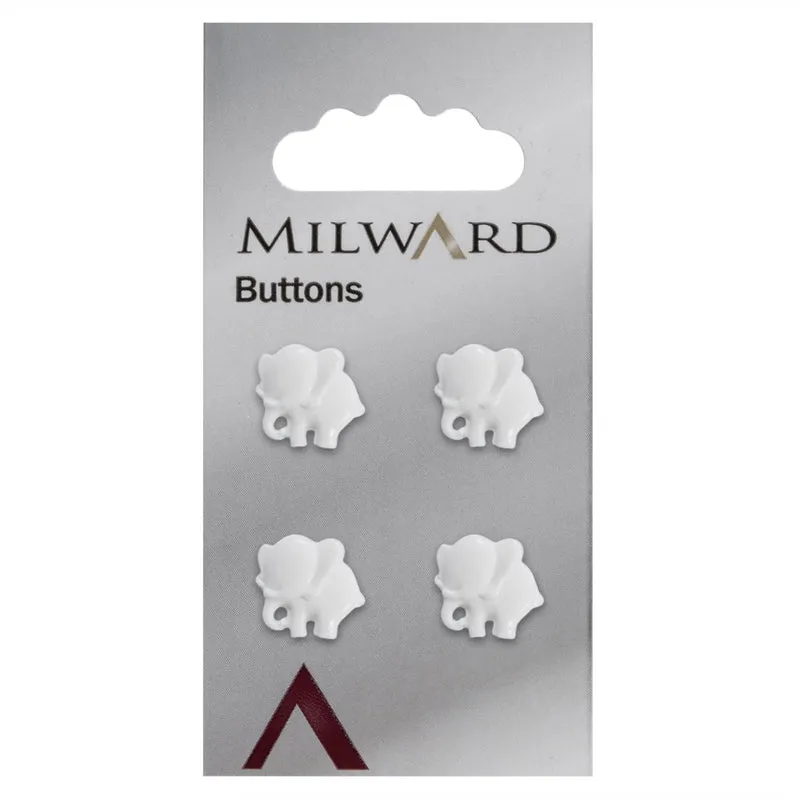 Milward Knoop Olifant Wit 13mm (4 stuks)