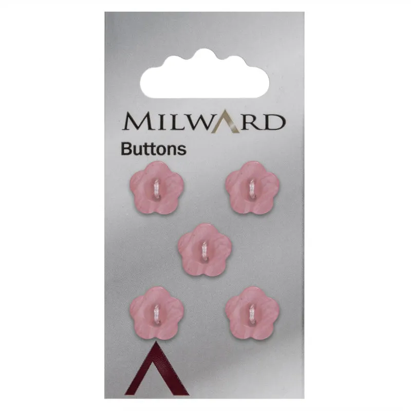 Milward Bloem Knoop Roze 12mm (5 stuks)