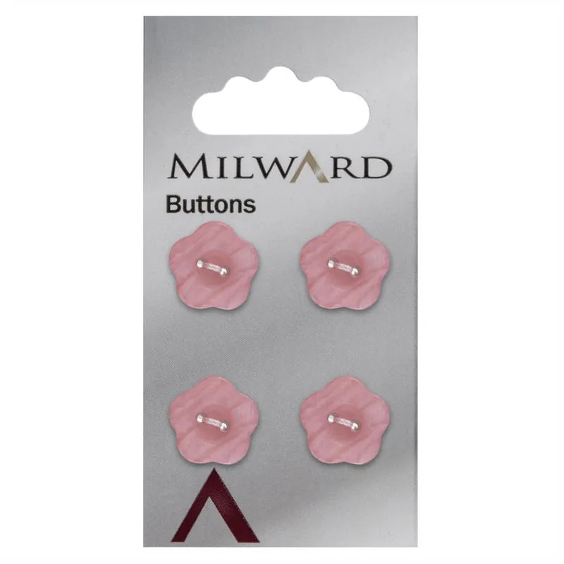 Milward Bloem Knoop Roze 15mm (4 stuks)