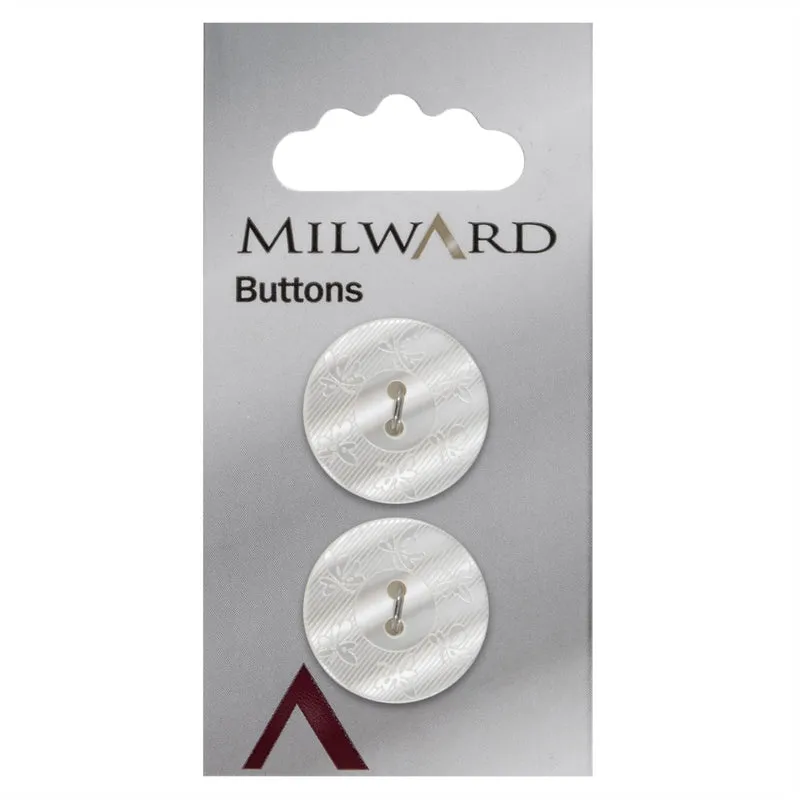 Milward Parelmoer Knoop met Werkje 22mm (2 stuks)