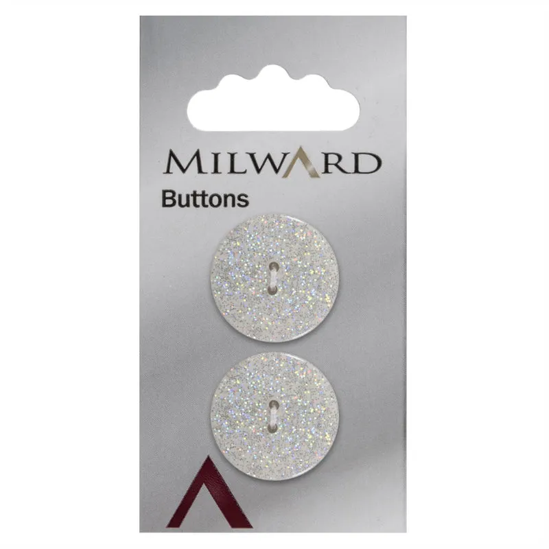 Milward Knoop met Glitters Wit 22mm (2 stuks)
