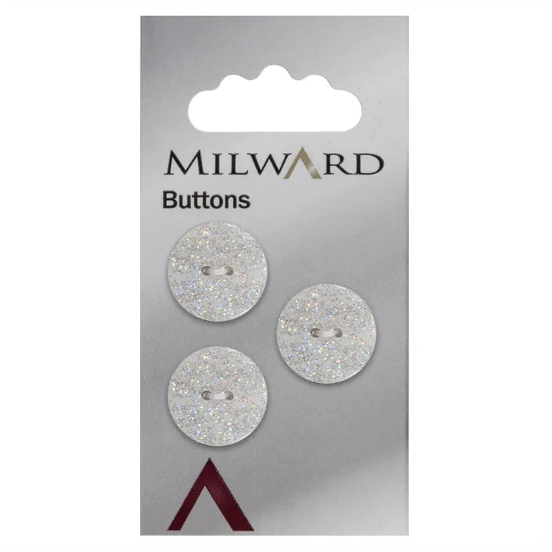 Milward Knoop met Glitters Wit 17mm (3 stuks)