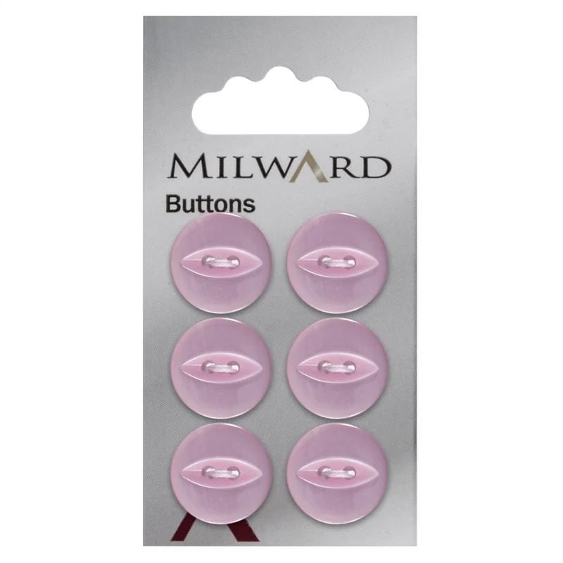 Milward Parelmoer Knoop Roze 16mm (6 stuks)