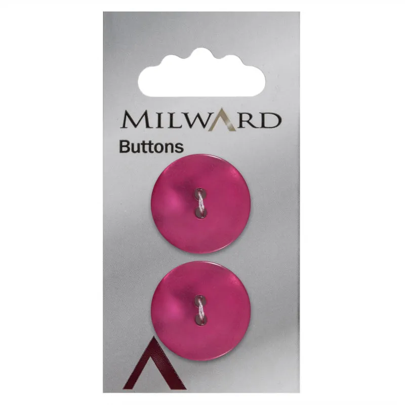 Milward Parelmoer Knoop Glans Roze 22mm (2 stuks)
