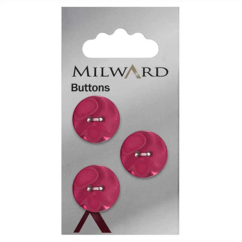 Milward Parelmoer Knoop Glans Roze 17mm (3 stuks)