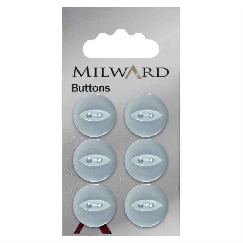 Milward Parelmoer Knoop IJsblauw 16mm (6 stuks)