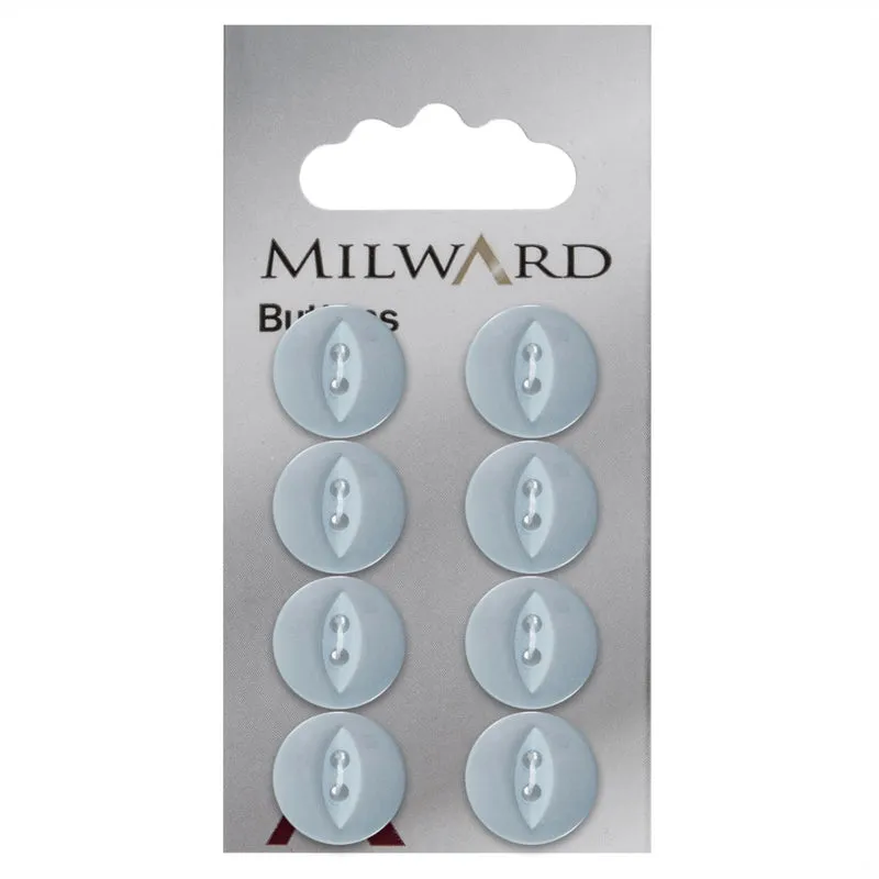 Milward Parelmoer Knoop IJsblauw 13mm (8 stuks)