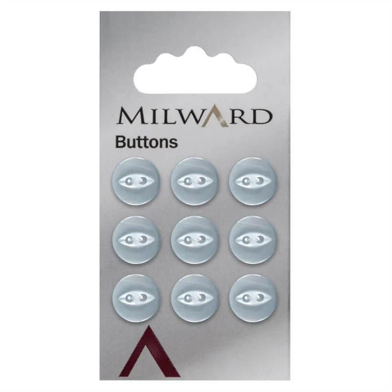 Milward Parelmoer Knoop IJsblauw 11mm (9 stuks)