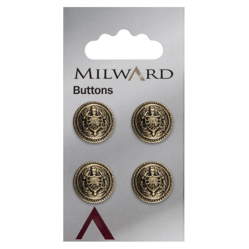 Milward Manchet Knoop Goud 15mm (4 stuks)