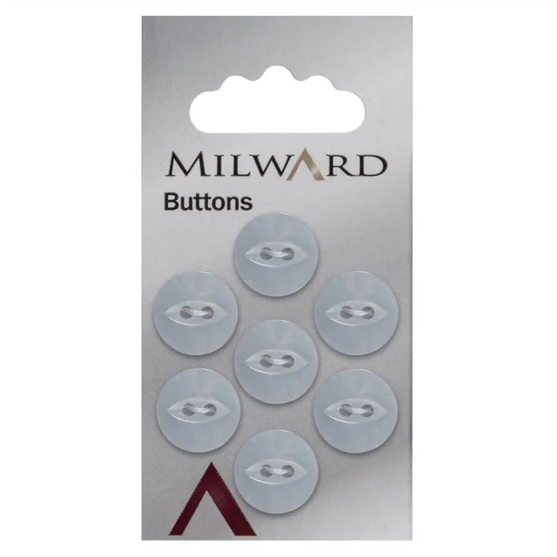Milward Parelmoer Knoop Witblauw 13mm (7 stuks)