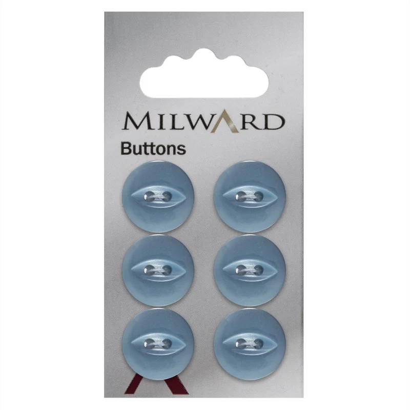 Milward Parelmoer Knoop Lichtblauw 16mm (6 stuks)