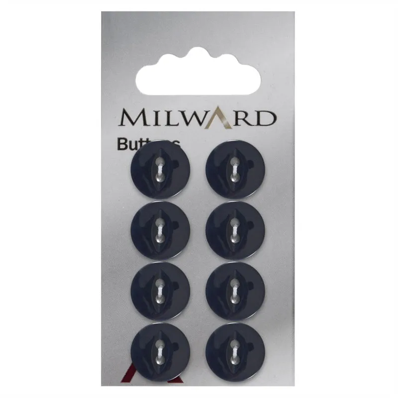 Milward Parelmoer Knoop Donkerblauw 13mm (8 stuks)