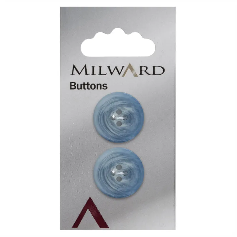 Milward Marmer Knoop Mat Blauw 20mm (2 stuks)