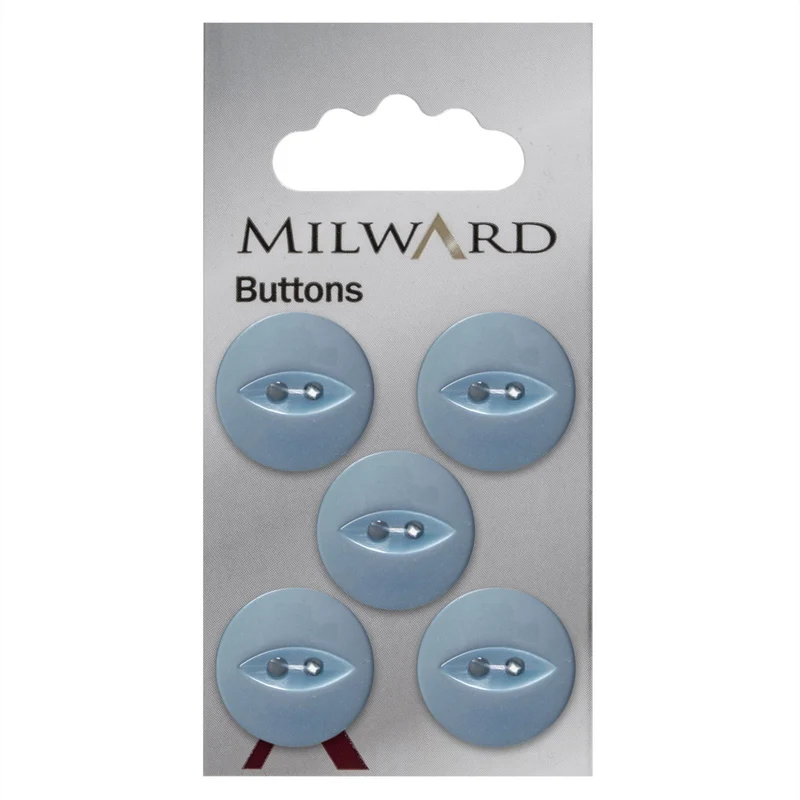 Milward Parelmoer Knoop Lichtblauw 19mm (5 stuks)